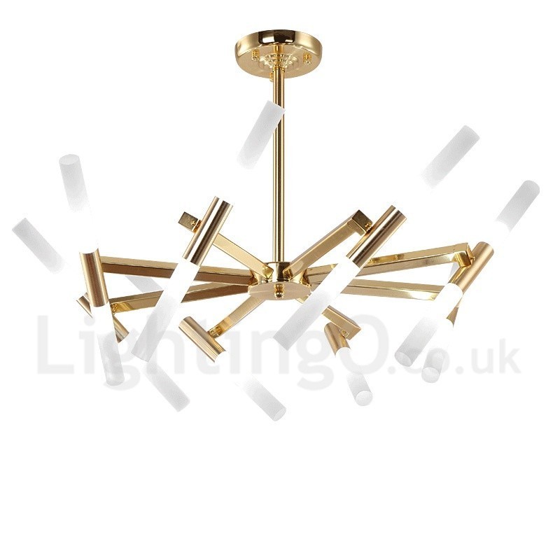 Moderne zeitgenössische 2-stufige 16-flammige goldene Kronleuchterlampe