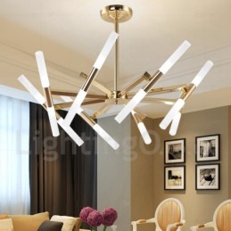 Moderne zeitgenössische 2-stufige 16-flammige goldene Kronleuchterlampe