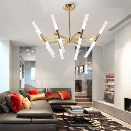 Moderne zeitgenössische 2-stufige 16-flammige goldene Kronleuchterlampe