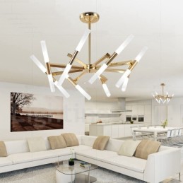 Moderne zeitgenössische 2-stufige 16-flammige goldene Kronleuchterlampe