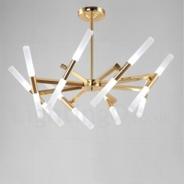 Moderne zeitgenössische 2-stufige 16-flammige goldene Kronleuchterlampe