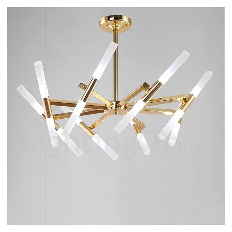 Moderne zeitgenössische 2-stufige 16-flammige goldene Kronleuchterlampe