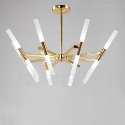Moderne zeitgenössische 2-stufige 16-flammige goldene Kronleuchterlampe