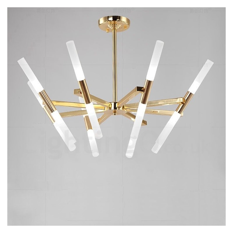 Moderne zeitgenössische 2-stufige 16-flammige goldene Kronleuchterlampe