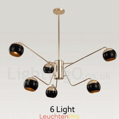 Moderne Kronleuchterlampe aus Metall mit 6 Lichtern, 2 Ebenen, mit Glasschirm Moderne Kronleuchterlampe aus Metall mit 6 Lichtern, 2 Ebenen, mit Glasschirm