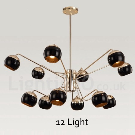 Moderne Kronleuchterlampe aus Metall mit 12 Lichtern, 2 Ebenen, mit Glasschirm Moderne Kronleuchterlampe aus Metall mit 12 Lichtern, 2 Ebenen, mit Glasschirm