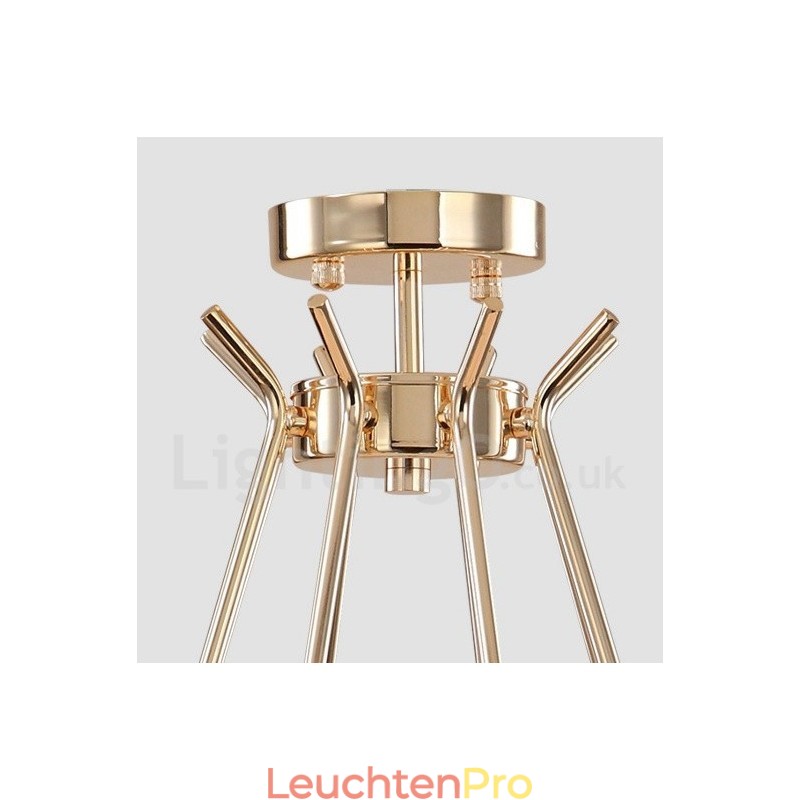 Moderne Kronleuchterlampe aus Metall mit 16 Lichtern, 2 Ebenen, mit Glasschirm