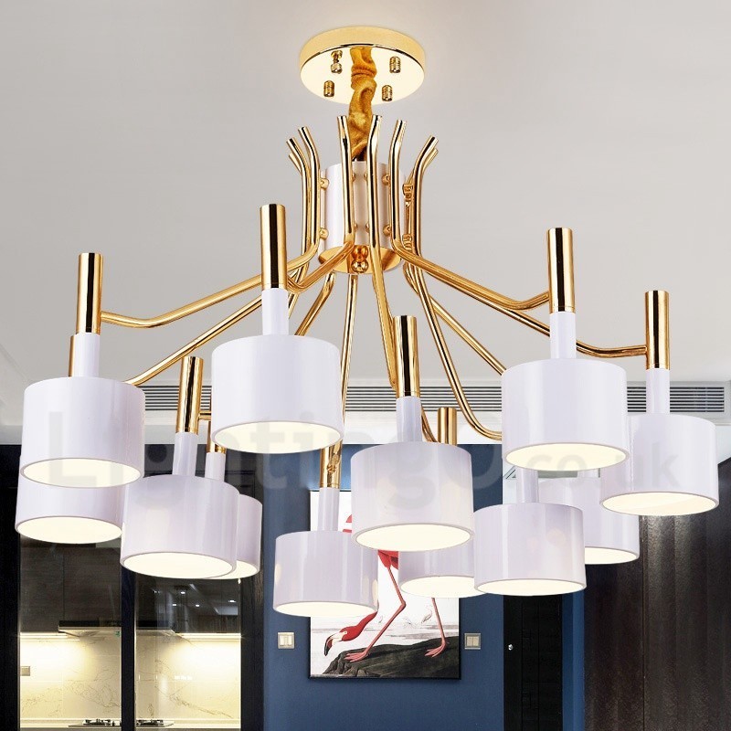 Moderne zeitgenössische 12 Licht 2 Tier Kronleuchter Lampe Licht