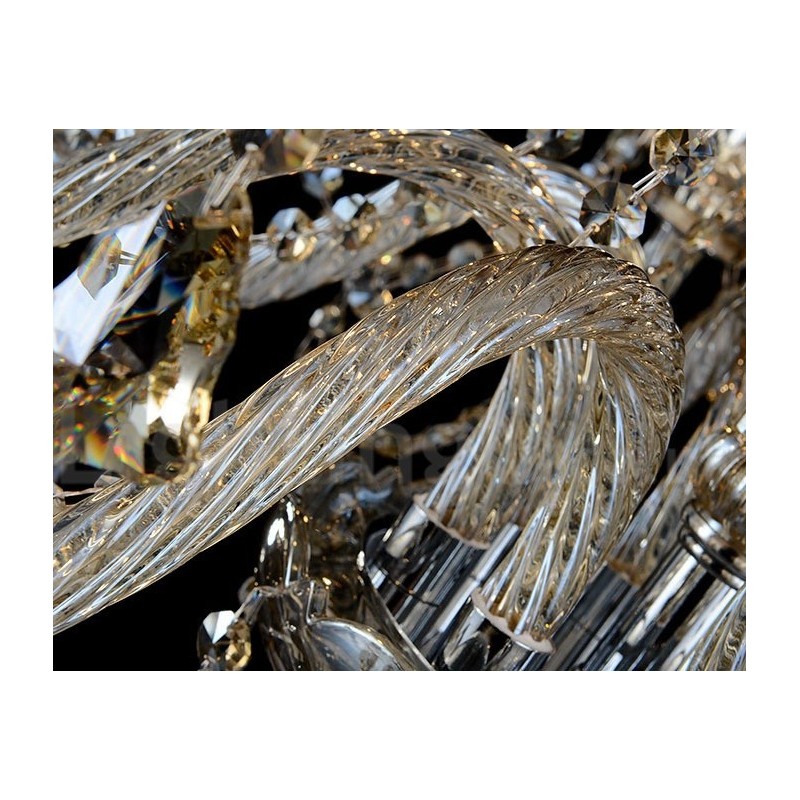 Retro Vintage Cognac Farbe K9 Kristall Moderner Kronleuchter mit 6 Lichtern