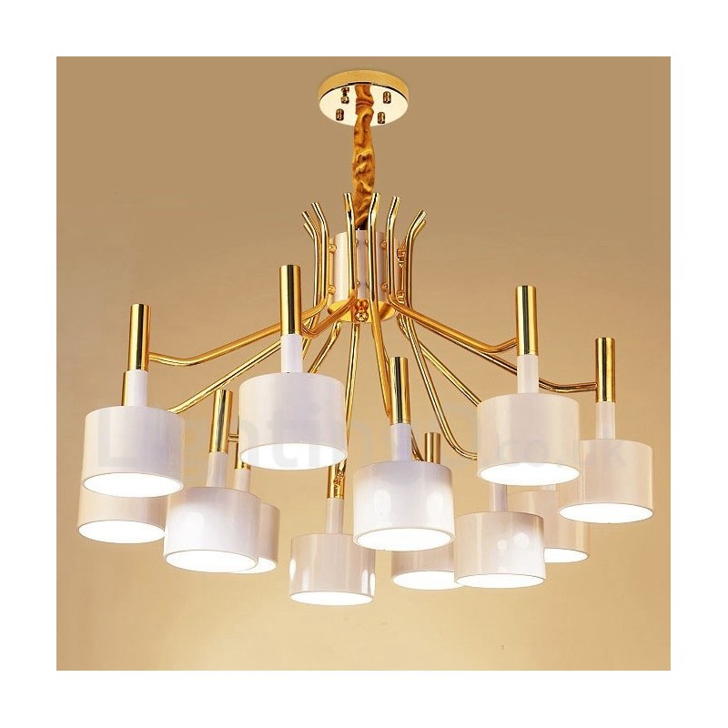 Moderne zeitgenössische 12 Licht 2 Tier Kronleuchter Lampe Licht