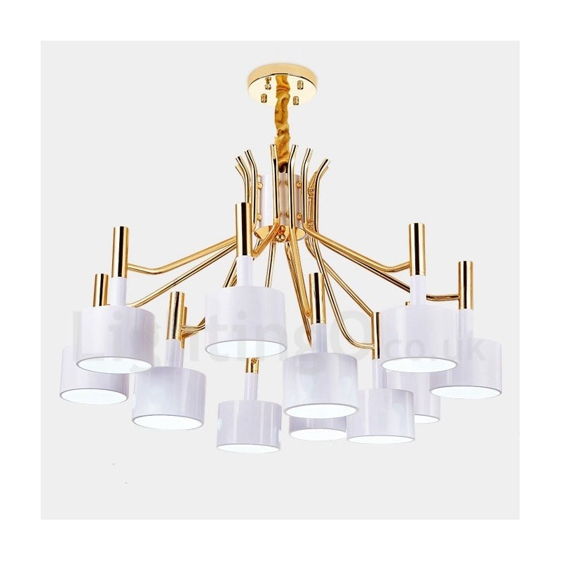 Moderne zeitgenössische 12 Licht 2 Tier Kronleuchter Lampe Licht