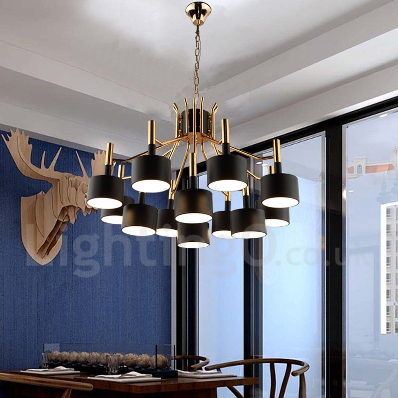 Moderne zeitgenössische 12 Licht 2 Tier Kronleuchter Lampe Licht