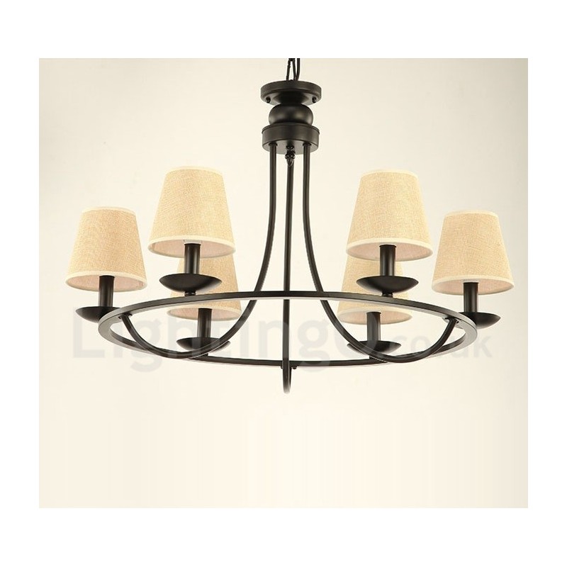 Country Retro 6-flammige einstöckige Kronleuchterlampe