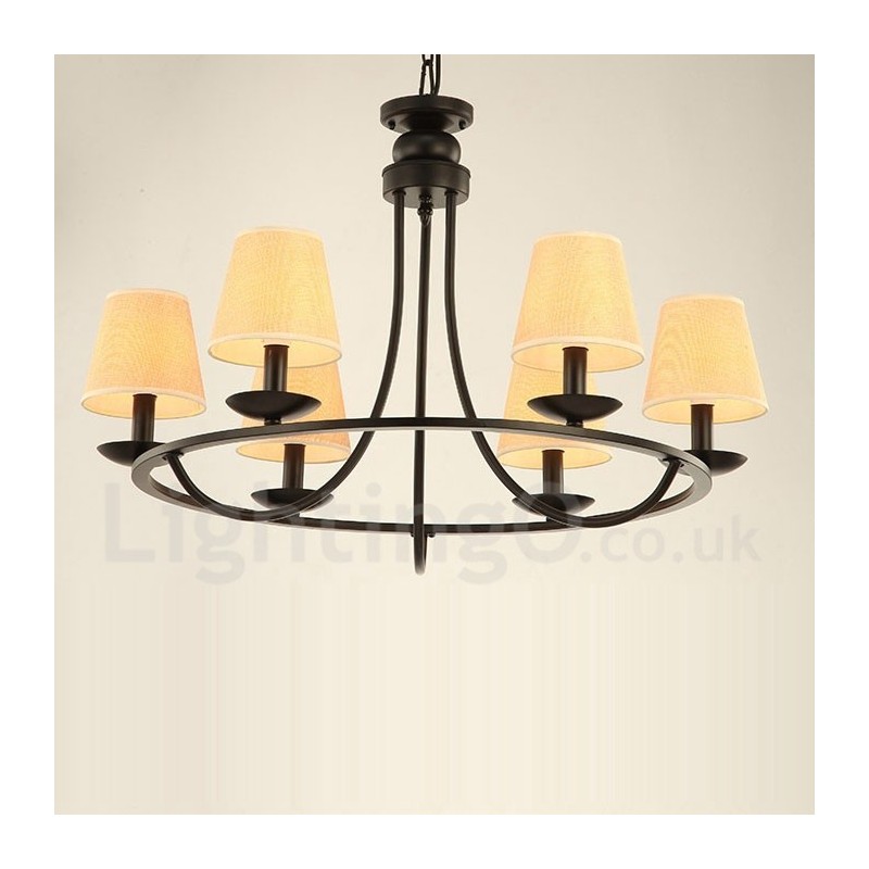 Country Retro 6-flammige einstöckige Kronleuchterlampe