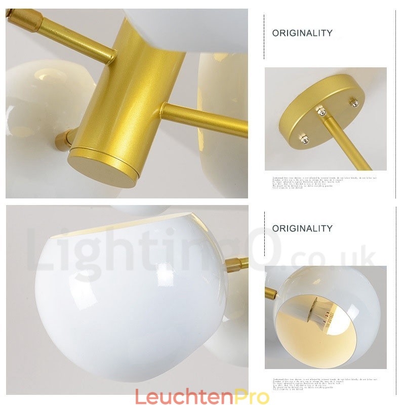 Moderne Kronleuchterlampe mit 10 Lichtern in Weiß