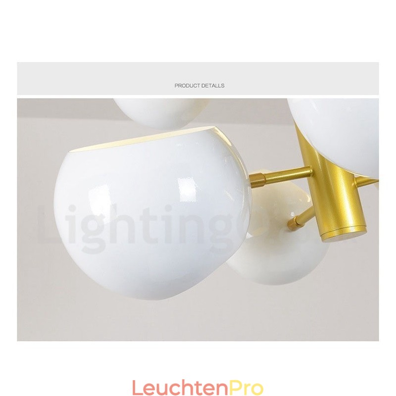 Moderne Kronleuchterlampe mit 10 Lichtern in Weiß