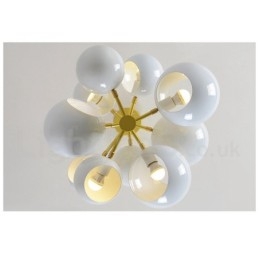 Moderne Kronleuchterlampe mit 10 Lichtern in Weiß