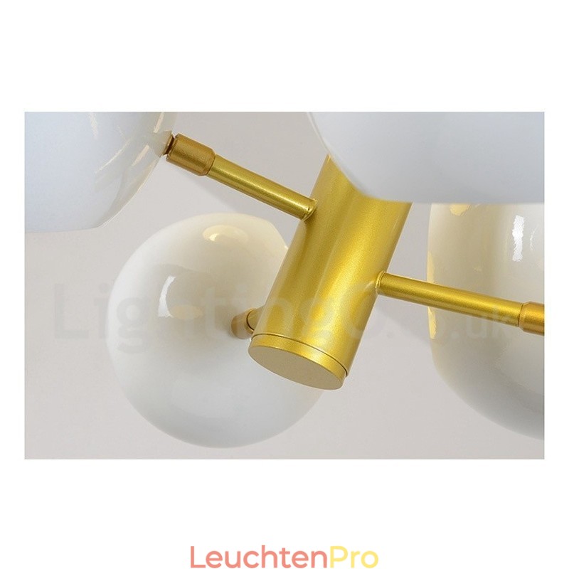 Moderne Kronleuchterlampe mit 10 Lichtern in Weiß