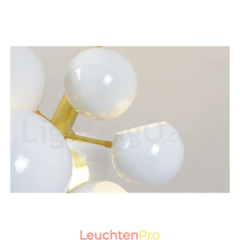 Moderne Kronleuchterlampe mit 10 Lichtern in Weiß