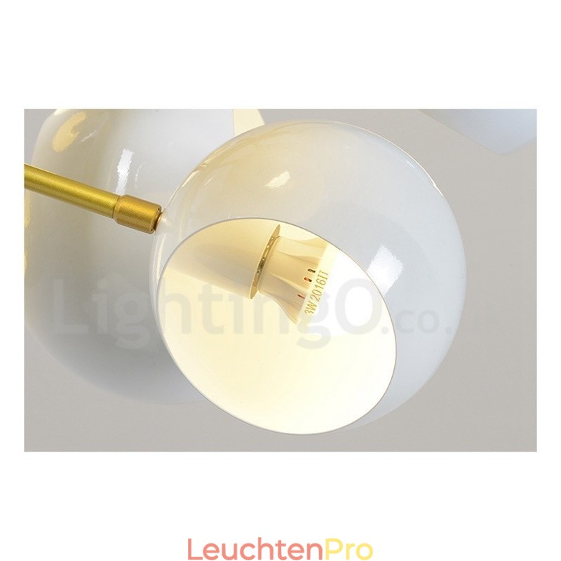 Moderne Kronleuchterlampe mit 10 Lichtern in Weiß