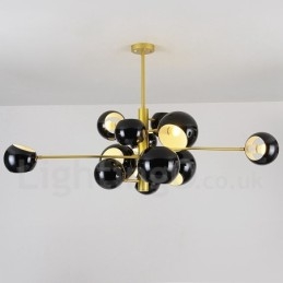 Moderne Kronleuchterlampe mit 13 Lichtern in Schwarz
