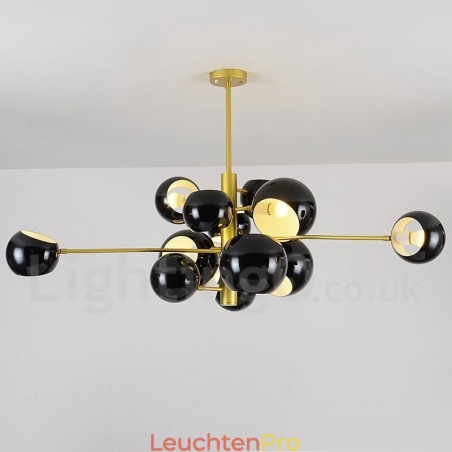 Moderne Kronleuchterlampe mit 13 Lichtern in Schwarz Moderne Kronleuchterlampe mit 13 Lichtern in Schwarz