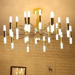 40 Licht Golden 2 Tier Moderne zeitgenössische Kronleuchter Licht Lampe