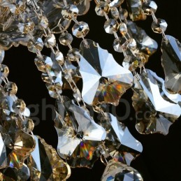 Retro Vintage Cognac Farbe K9 Kristall Moderner Kronleuchter mit 6 Lichtern