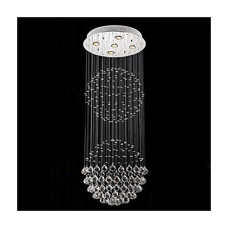 Pendelleuchte Moderner Kristall-Kronleuchter 5 Lichter Silber Canpoy Klare Kristallkugel Deckenleuchten Pendelleuchte Moderner Kristall-Kronleuchter 5 Lichter Silber Canpoy Klare Kristallkugel Deckenleuchten