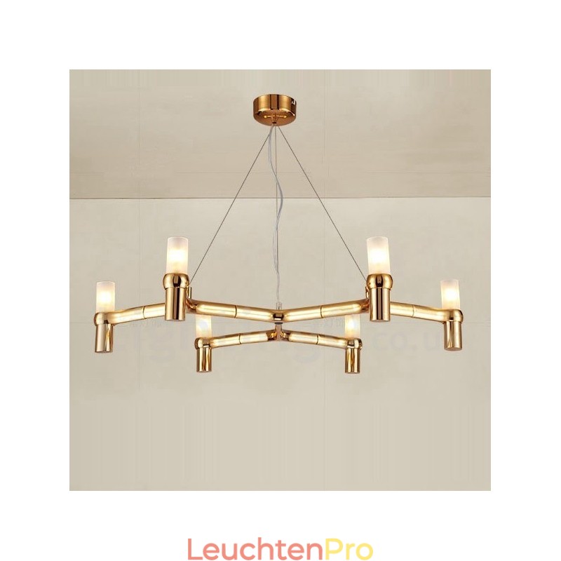 6-flammige einstöckige moderne zeitgenössische Kronleuchterlampe