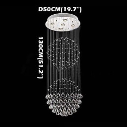 Pendelleuchte Moderner Kristall-Kronleuchter 5 Lichter Silber Canpoy Klare Kristallkugel Deckenleuchten