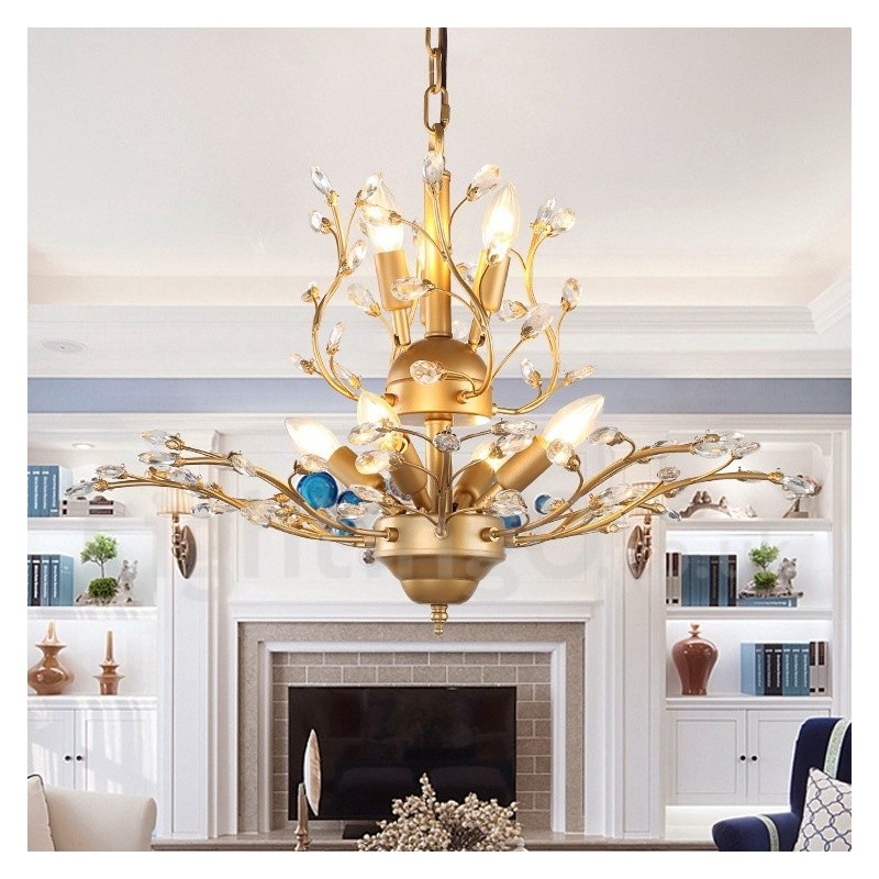 60 cm Höhe 45 cm Breite Moderne zeitgenössische 7 Licht Kronleuchter Lampe Licht