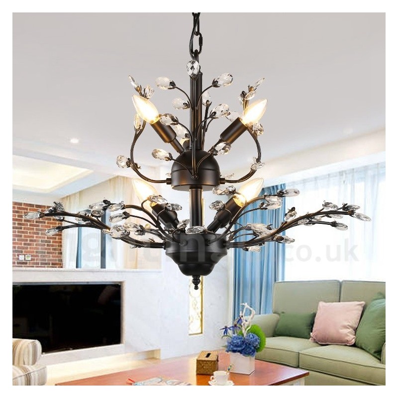 60 cm Höhe 45 cm Breite Moderne zeitgenössische 7 Licht Kronleuchter Lampe Licht