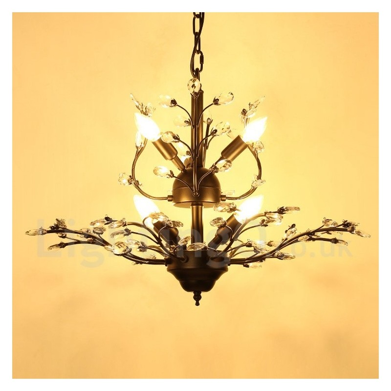 60 cm Höhe 45 cm Breite Moderne zeitgenössische 7 Licht Kronleuchter Lampe Licht