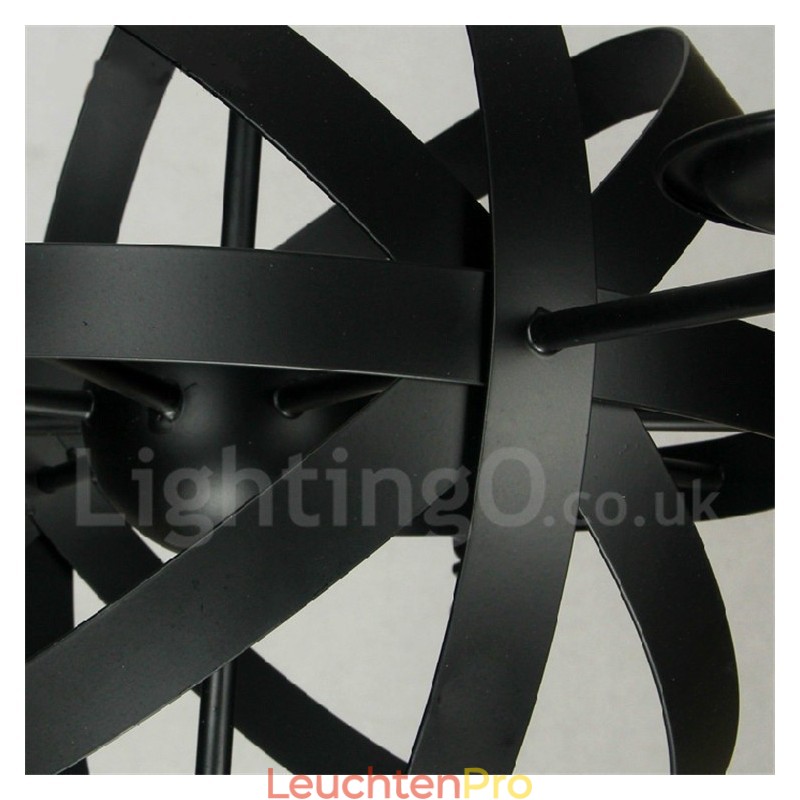 Retro Vintage Metall 6 Licht Single Tier Kronleuchter Licht