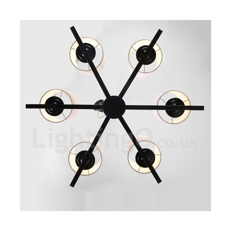 Moderne zeitgenössische 6 Licht Single Tier Kronleuchter Lampe Licht