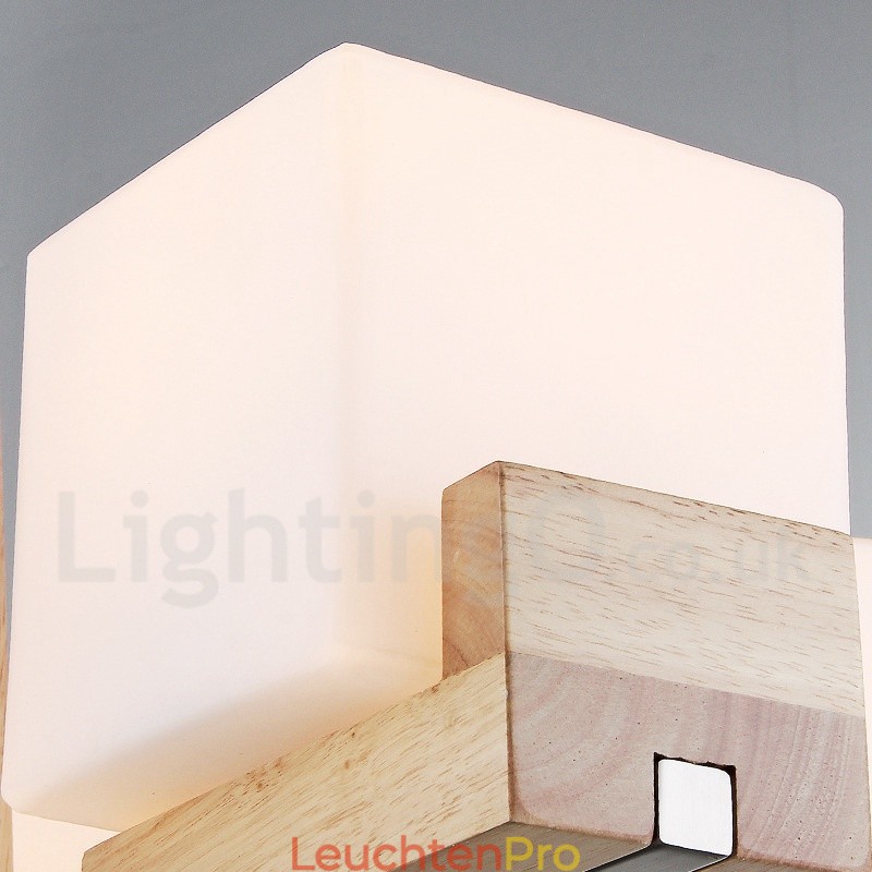 Moderne zeitgenössische 5-flammige einstöckige Kronleuchterlampe aus Holz