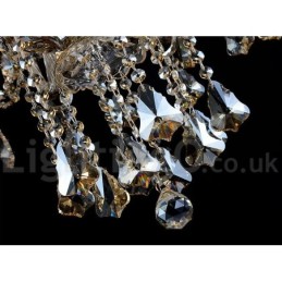 Retro Vintage Cognac Farbe K9 Kristall Moderner Kronleuchter mit 6 Lichtern