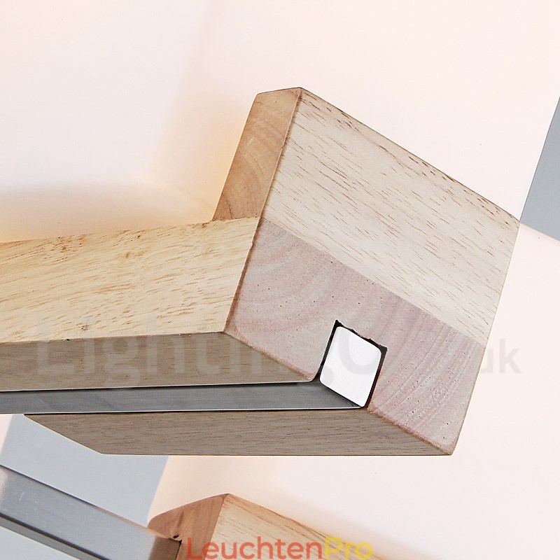 Moderne zeitgenössische 5-flammige einstöckige Kronleuchterlampe aus Holz
