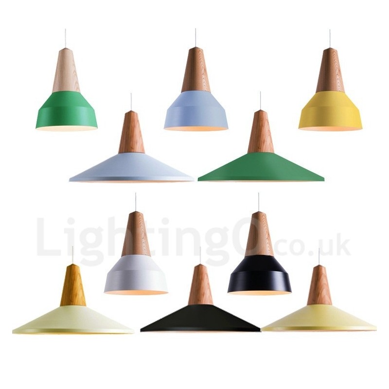1 Licht Moderne zeitgenössische Holz Pendelleuchte