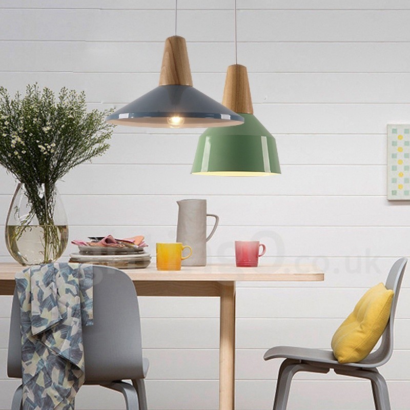 1 Licht Moderne zeitgenössische Holz Pendelleuchte