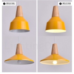 1 Licht Moderne zeitgenössische Holz Pendelleuchte