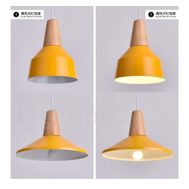 1 Licht Moderne zeitgenössische Holz Pendelleuchte