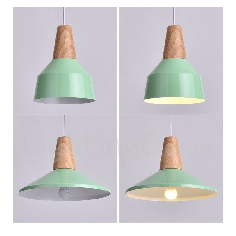 1 Licht Moderne zeitgenössische Holz Pendelleuchte