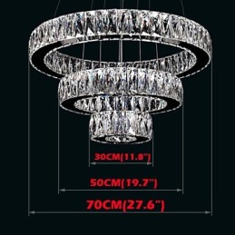 Kristall-Kronleuchter Lichter Moderne Beleuchtung Drei Ringe D305070 K9 Große Kristall Deckenleuchten