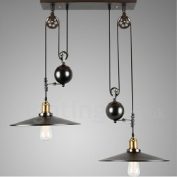 2-flammige Pendelleuchte aus Metall im Landhausstil im Vintage-Stil