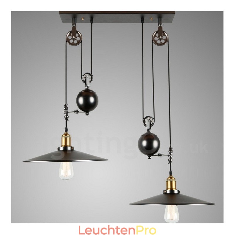 2-flammige Pendelleuchte aus Metall im Landhausstil im Vintage-Stil