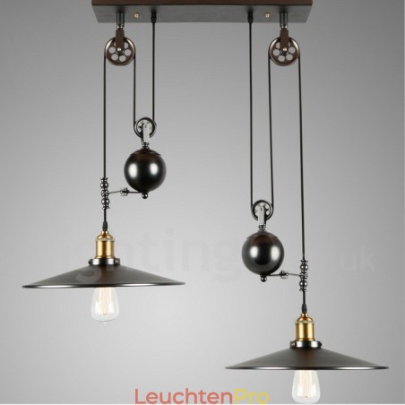2-flammige Pendelleuchte aus Metall im Landhausstil im Vintage-Stil 2-flammige Pendelleuchte aus Metall im Landhausstil im Vintage-Stil