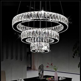 Kristall-Kronleuchter Lichter Moderne Beleuchtung Drei Ringe D305070 K9 Große Kristall Deckenleuchten