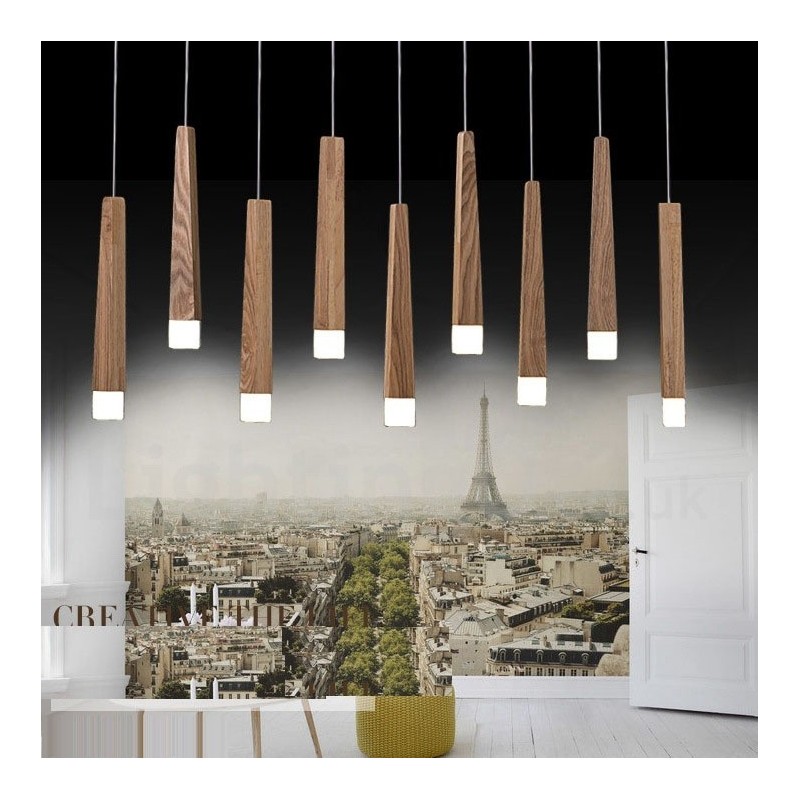 1 Licht Moderne zeitgenössische Holz Pendelleuchte